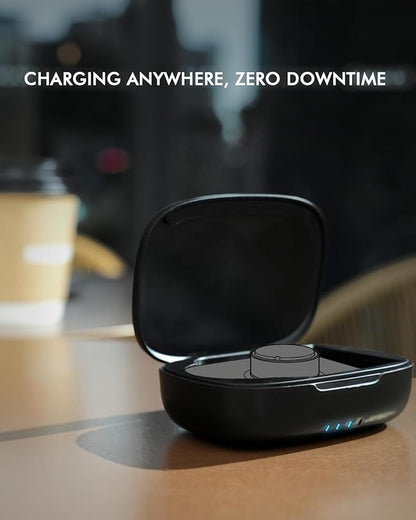 Doohoeek Updated Charging Case Compatible with Oura Ring 4 & 3 Charger, Wireless Power Station Fits Official Chargers & Fit All-Sized Rings Gen 4 & 3 1000mAh (Official Charger NOT Included), Black