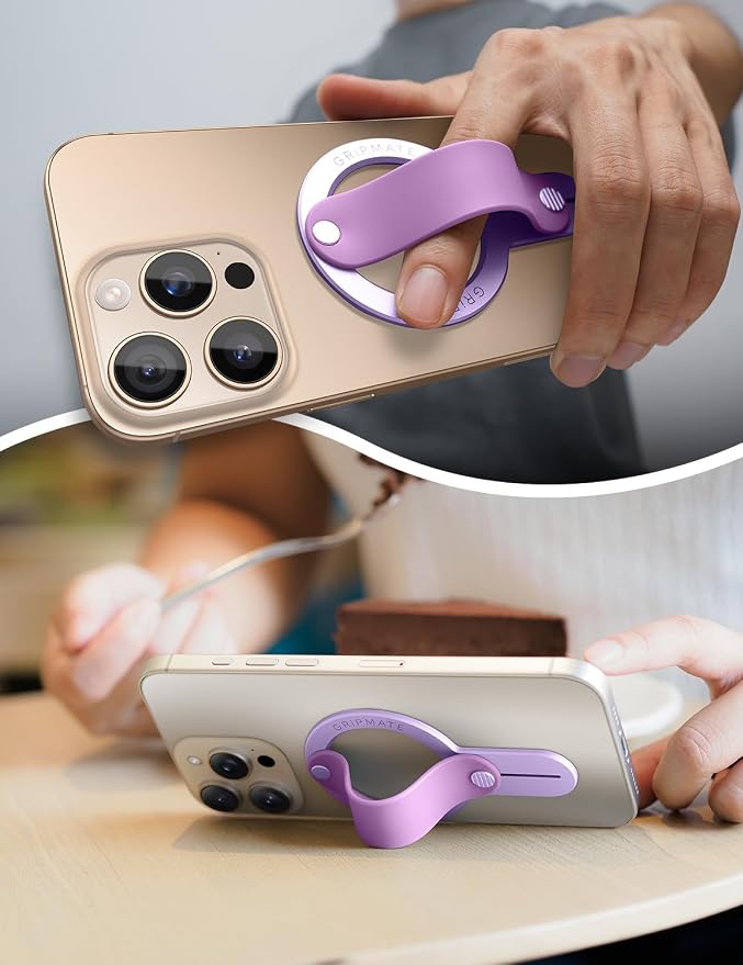 for Magsafe Phone Grip for iPhone - Magnetic Phone Ring Holder Detachable for iPhone 17 - Comfortable Finger Phone Loop Grip for Apple 16/15/14/13/12,Purple