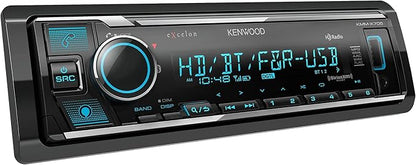 KENWOOD KMM-X705 Media Receiver with Bluetooth, Alexa Built-in, HD Radio, Front USB, SiriusXM Ready, Spotify, Pandora, for iPhone and Android Phone, KENWOOD Music Mix | Plus SXV300V1 SiriusXM Tuner