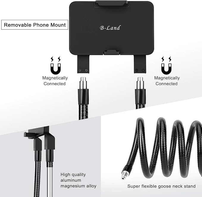 B-Land Cell Phone Holder, Universal Mobile Phone Stand, Lazy Bracket, DIY Flexible Mount Stand with Multiple Function (Black)