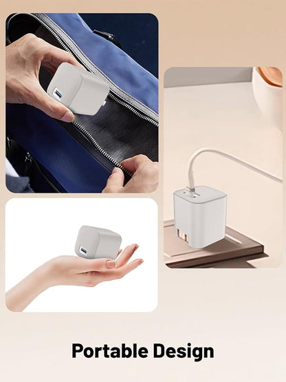 Silicone Protective Case for Anker Nano 45W USB-C Charger, Full-Body Protective Cover with Precise Cutouts, Shockproof Dustproof Charging Block Protector Sleeve & Scratch-Resistant Sleeve (Grey)