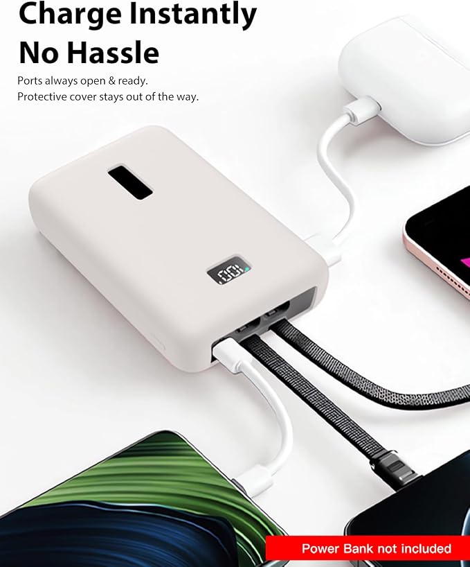 Silicone Case for Anker Power Bank 20,000mAh 30W,Full-Body Protective Cover for Anker Prime Power Bank,Precise Port Cutouts (Case Only) Gray