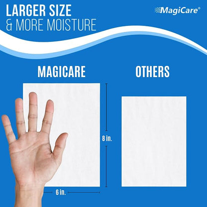 MagiCare 75% Large Alcohol Wipes (4-80ct Packs, 320pcs) - Alcohol Hand Sanitizer Wipes, Premium - Unscented Hand Wipe, Sanitizing Wipe - Travel, Home, Classroom, Camping - Soft Packs