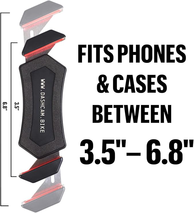The dashcam.Bike Phone Mount: The Best Bicycle Phone Holder That Reduces Shake Without Blocking Your Camera [Extended-Range for Wide, Tapered, or Road Handlebars]