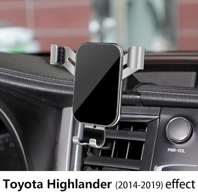 Car Phone Holder for Toyota Highlander 2014 2015 2016 2017 2018 2019 and Toyota Highlander Hybrid 2014-2019 Auto Accessories Best Cell Phones Mount Cellphone Mobile Cradle Charging GPS Stand