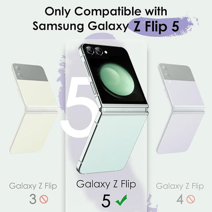 JETech Front Screen Protector for Samsung Galaxy Z Flip 5, 3-Pack | Tempered Glass, Anti-Scratch, HD Clear