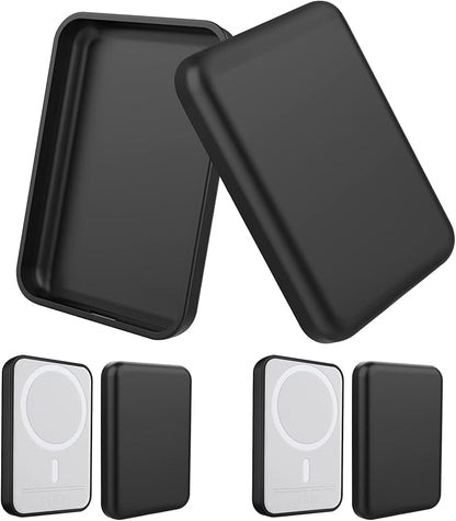 2 Pack Case Compatible with Magsafe Battery Pack, Ultra-Thin TPU Shockproof Case Slim Scratch Resistant Cover Protective Bumper Shell for Magsafe Battery Pack, Black/Black