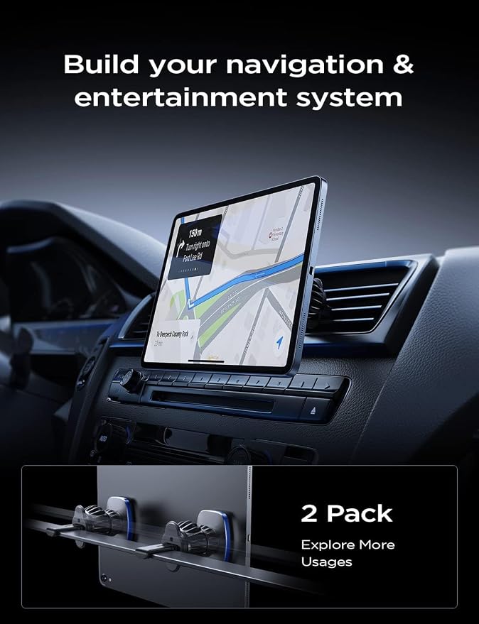 LISEN 2 Pack Magnetic Phone Holder for Your Car Mount 6 Military Magnets Car Phone Holder Mount Vent Cell Phone Holdeer Mount Vent Cell Phone Holder (Blue)