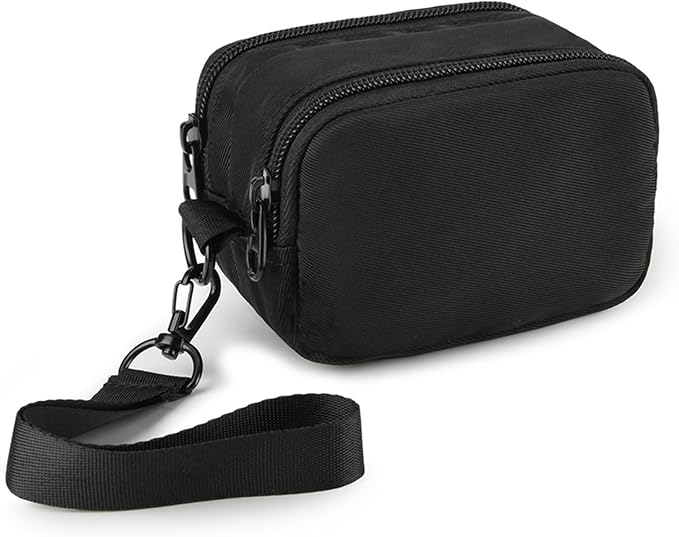 Travel Carrying Case for Anker MagGo Power Bank, Magnetic Portable Charger Protective Case Cover Storage Bag with Two-Layer Pockets for Charging Cable, Adapter and Accessories Black