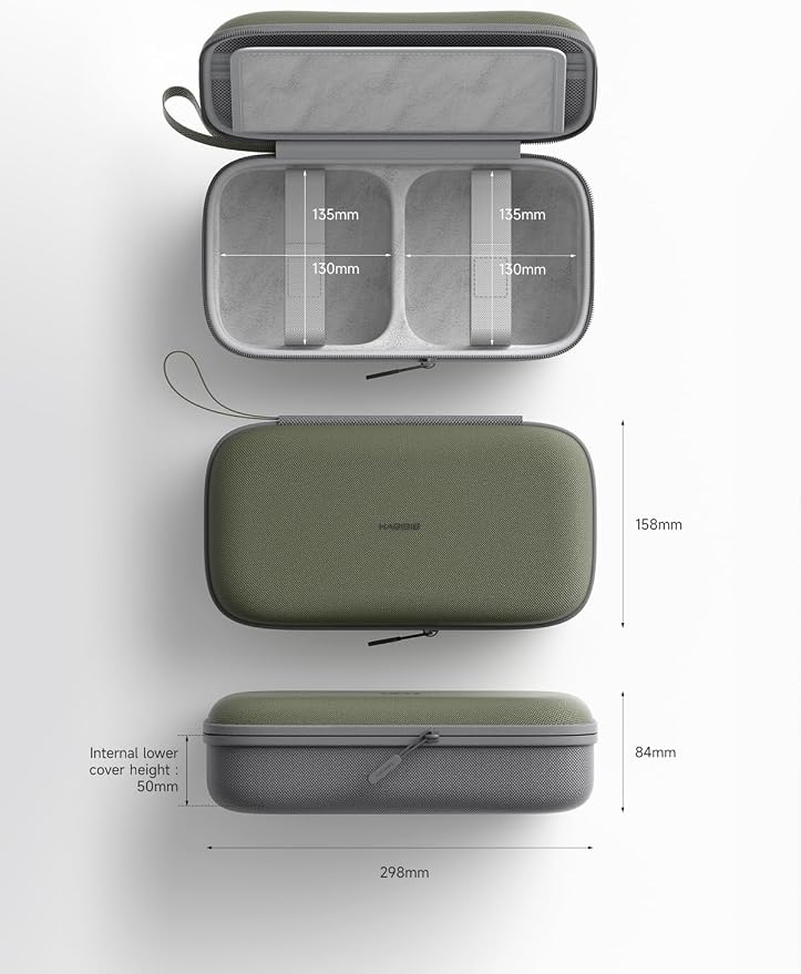 Hagibis Electronics Organizer Travel Case for Mac Mini M4/M4 Pro 2024 Portable Waterproof Carry Case for Cable, Charger, Docking Station, Power Bank, SD Card, Mouse, USB Flash Disk (Green)