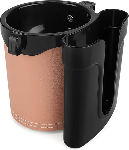Accmor 3-in-1 Bike Cup Holder with Cell Phone Keys Holder, Bike Water Bottle Holders, Universal Bar Drink Cup Can Holder for Bicycles, Motorcycles, Scooters, Black Beige