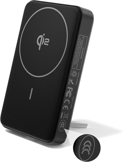 PISEN 3C Mag-Safe Power Bank - 10000mAh (5000mAh*2) Qi2 Mag-Safe Portable Charger 30W 3C Certified Qi2 Power Bank with Stand Airplane Safe Magnetic CCC Travel Portable Charger for iPhone 17/16/15/14