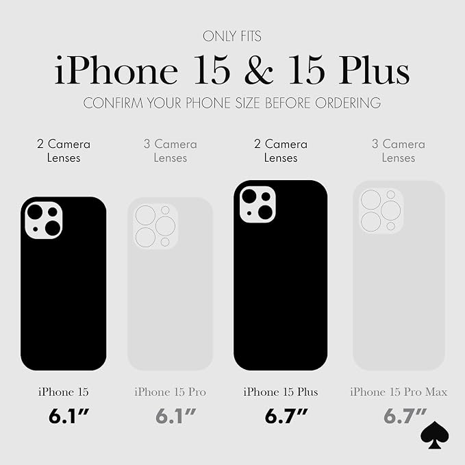 kate spade new york iPhone 15 / iPhone 15 Plus Camera Lens Protector with Aluminum Ring - Crystal