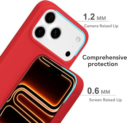 for iPhone 17 Pro Max Case Silicone Compatible with Magsafe Case, Ultra Slim Thin Magnetic Phone Cases Mag Safe, Cute Soft Rubber Gel TPU Matte Plain Wireless Charging Cover for Women, Red