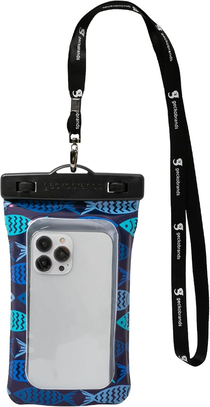geckobrands Float Phone Dry Bag - Waterproof & Floating Phone Pouch – Fits Most iPhone and Samsung Galaxy Models