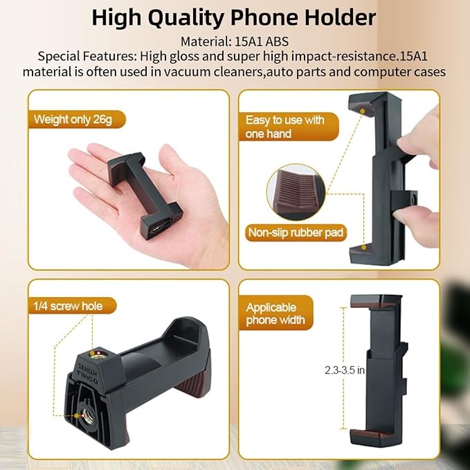 HEMMOTOP 22in Magic Arm with Clamp, Long Articulating Arm Camera Mount, Adjustable Phone Mount Holder 360° Rotation, Mic Arm for Microphone, LED Lights, for iPhone, Tripod, Desk, Table