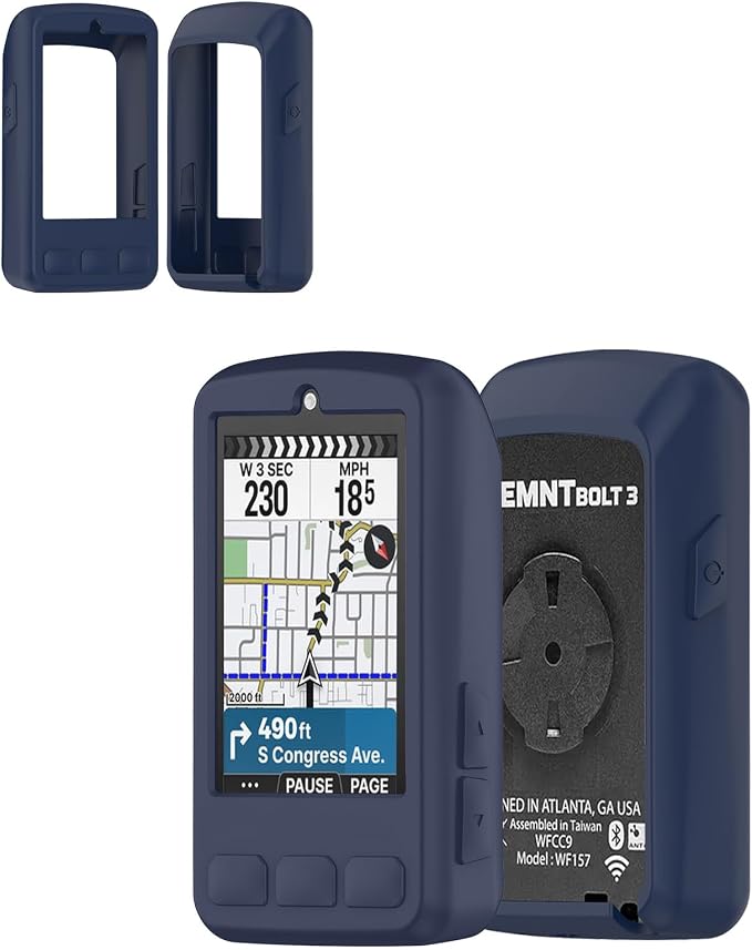 Silicone Protective Case for Wahoo ELEMNT Bolt V3 Cycling Computer, Full-Body Protective Cover with Precise Cutout, Shockproof Dustproof Protector Sleeve & Scratch-Resistant Sleeve (Blue)