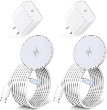 10FT Wireless Charger,[Apple MFi Certified] Magnetic iPhone Charger, 2Pack Fast Mag-Safe Charging iPhone Wireless Charger, Long Pad for iPhone 17 Pro Max/Air/17e/16e/16Pro/15/14/13/12/AirPods4/3/Pro3