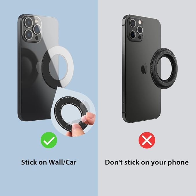 Nillkin Magsafe Wall Mount Magnetic Shower Phone Holder Waterproof, 2 Pack SnapHold Magnetic Sticker for iPhone 16 15 14 Series, Gym Magnetic Phone Holder, Magsafe Mount for Bathroom - Leather Version