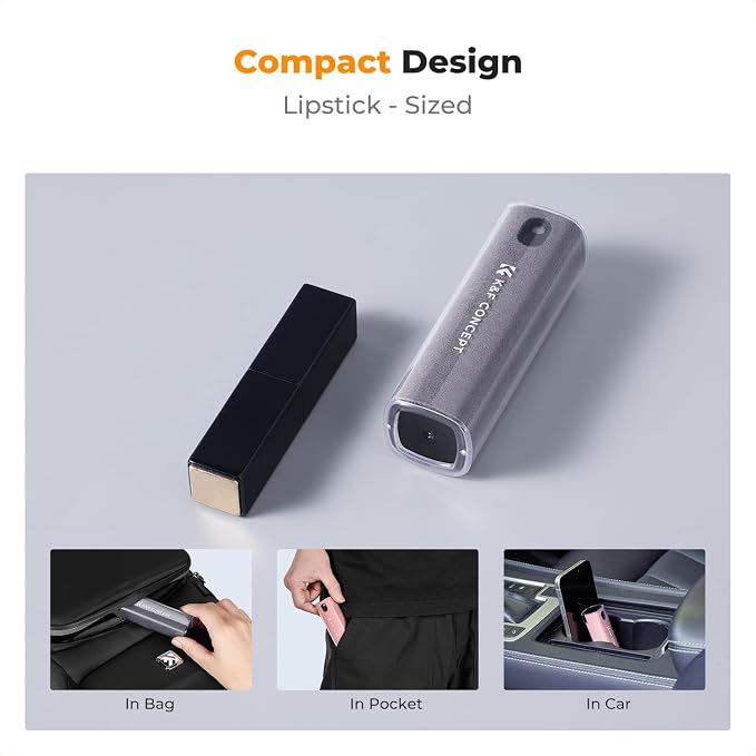 K&F CONCEPT Touchscreen Screen Cleaner Kit 2 Pcs, for TV, Laptop, PC,Phone, Tablet and Car Screen Cleaner, Two in One Spray and Microfiber Cloth(Grey&Pink)