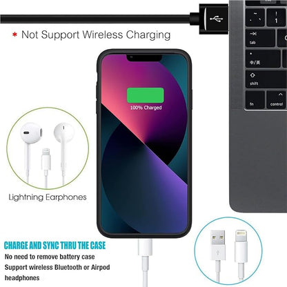 Battery Case for iPhone 12 Mini /13 Mini, Upgraded 6500mAh Rechargeable Portable Charging Case Compatible with iPhone 12 Mini /13 Mini (5.4 inch) Extended Battery Pack Protective Charger Case (Black)