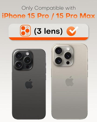 TOCOL for iPhone 15 Pro Max Camera Lens Protector/iPhone 15 Pro Camera Lens Protector Tempered Glass HD Individual Scratch Resistant Cover Accessories Case Friendly 2 Pack（Light Blue）