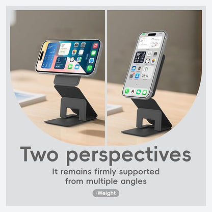 3-in-1 Magnetic Phone Tripod Stand& Selfie Stick for iPhone17 pro max, Compatible with MagSafe, Multi-Angle, Portable, NFC Card Holder/RFID Blocking, Magnetic Ring for Samsung(Black)