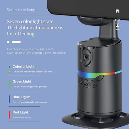 Auto Face Tracking Tripod 360° Rotating Phone Holder for iPhone, Smart AI Motion Tracking Tripod with Remote & Gesture Control, No App, Rechargeable Stand for Video Recording, TikTok, Content Creator