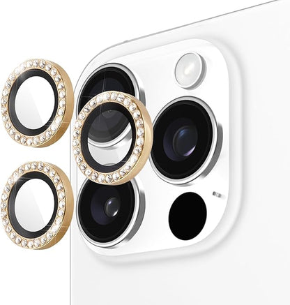 kate spade new york iPhone 16 Pro Max/iPhone 16 Pro Camera Lens Protector with Aluminum Ring - Set in Stone Gold