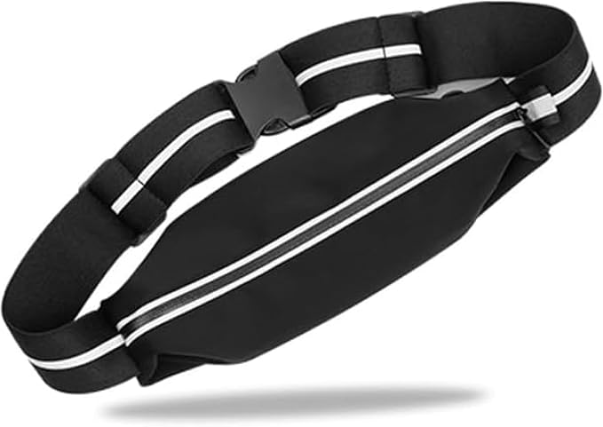 Triathlon Race Belt with Bib Holder - Water-Resistant Running Belt for Phone & Gel - No-Bounce Adjustable Waist Pack for Men & Women - Marathon Essentials & 5K Running Gear