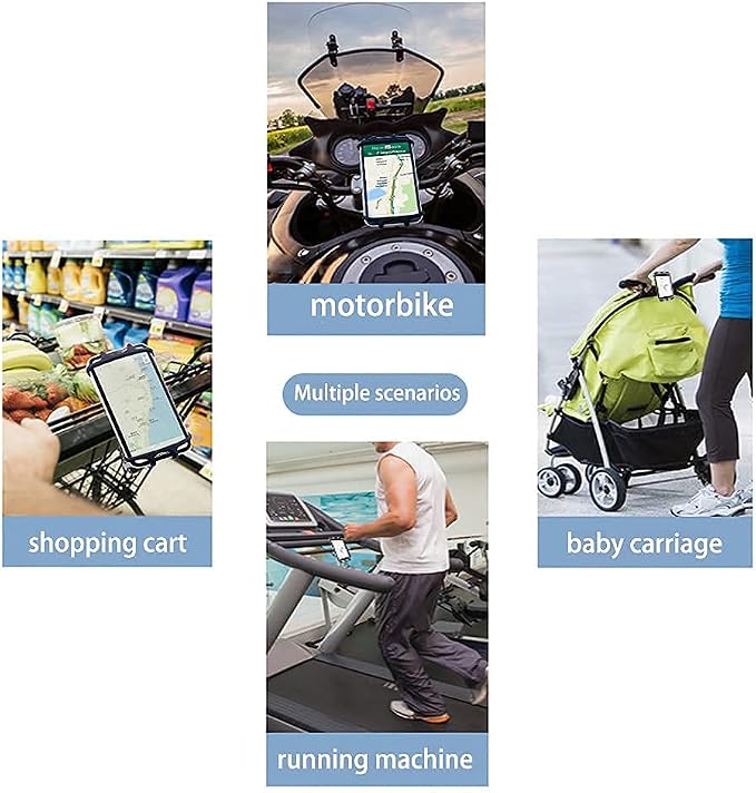 Bike Motorcycle Phone Mount GPS/Map/Music Made of Durable Non-Slip Silicone.Scooter Detachable Bike Phone Holder for Handlebars,Compatible with 99% iPhone 11-17, Samsung, 4.5"-6.9" Phones