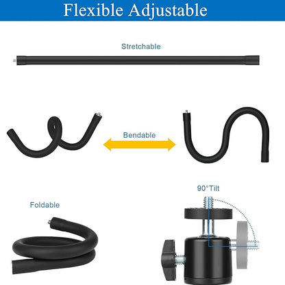 Webcam Stand for Desk,Camera Stand Desk Webcam Mount Clamp Clip,50cm Gooseneck Arm for Logitech Webcam C920/C920S/C920x/C922/C922x/C925e/C930/C930e/C615/C960/BRIO 4K/NexiGo N60/iPhone/Ring Light