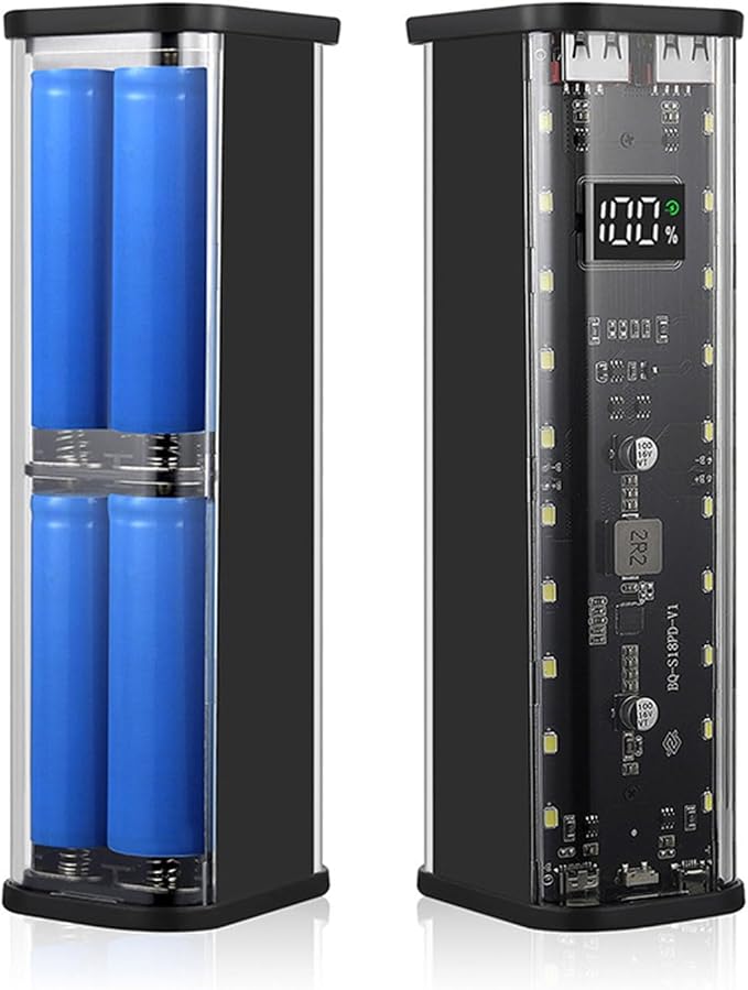 Portable 8x18650 Battery Storage Box Power Sources Box with Quickly Charging MultiProtection Features
