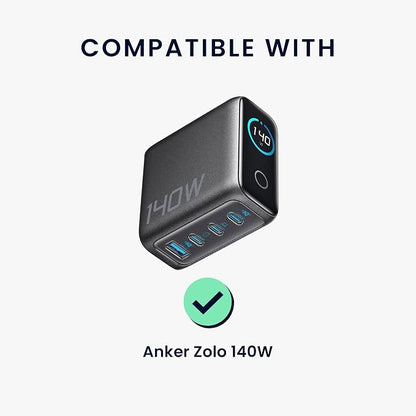 kwmobile Case Compatible with Anker Zolo 140W - Portable Powerbank Cover - External Battery Charger Bag, Shockproof - Black