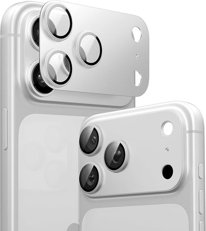 TORRAS for iPhone 17 Pro Max Camera Lens Protector, [Metal Frame] with Military Grade 9H+ Tempered Glass, Full Coverage, Anti-Scratch, 12 FT Shatterproof, Case Friendly, One-Piece, Silver, 1 Pack