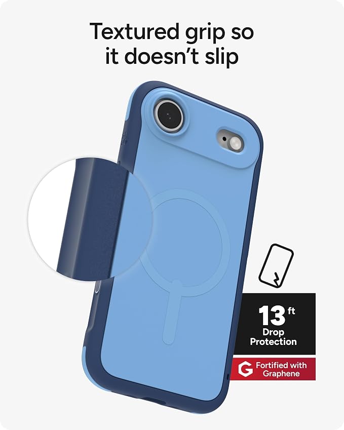ZAGG Sedona Snap Case for iPhone Air - Blue Royal Ember, Drop Protection (13ft/4m), Graphene-Reinforced Multi-Layer Protection, MagSafe Phone Case with Impact-Absorbing Bumpers, Slim & Lightweight