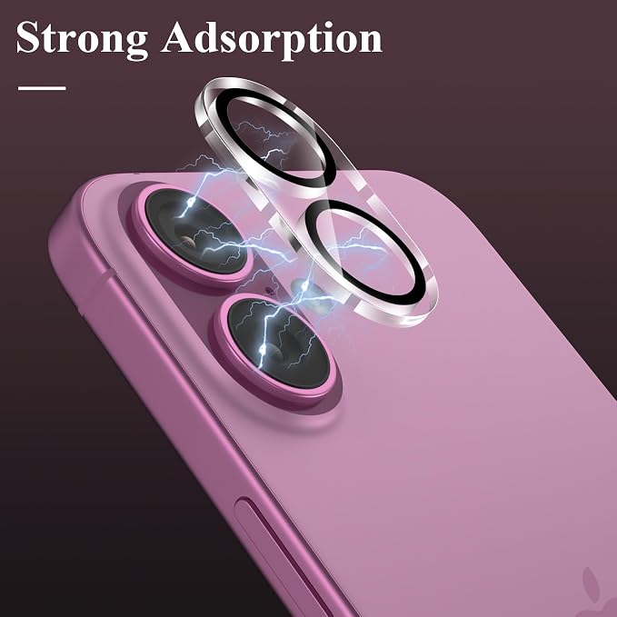 YWXTW [5 Pack Designed for iPhone 16 Camera Lens Protector, for iPhone 16 Plus Camera Lens Protector, Night Shooting Mode, Anti Scratch HD Clear 9H Hardness Tempered Glass