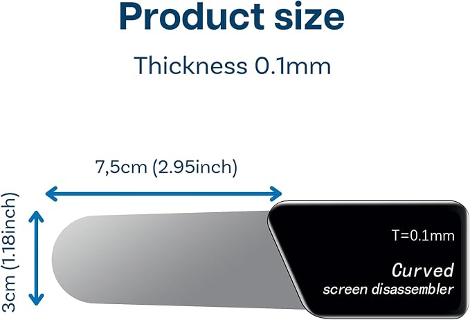 MMOBIEL Ultra-Thin 0,1mm Professional Stainless Steel Curved Spudger Pry Blade Repair Opening Tool