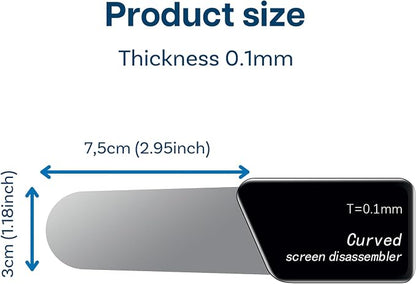 MMOBIEL Ultra-Thin 0,1mm Professional Stainless Steel Curved Spudger Pry Blade Repair Opening Tool