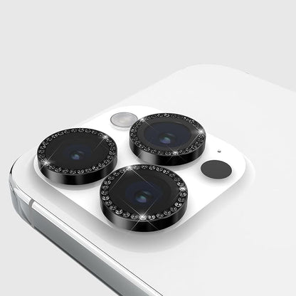 kate spade new york iPhone 15 Pro/iPhone 15 Pro Max Camera Lens Protector with Aluminum Ring - Set in Stone Nightfall
