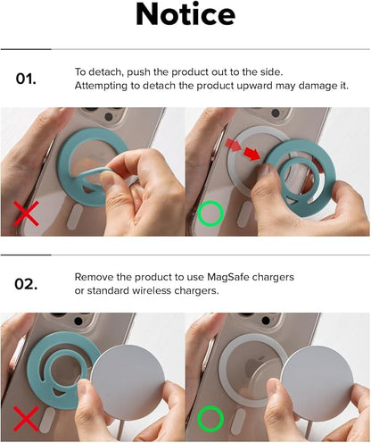 Ringke Dual Magnetic Silicone Ring [Compatible with MagSafe] Phone Grip, Dual-Sided Powerful Magnet, Lightweight (0.04 lb) & Super Slim (0.13 in) Soft Holder for iPhone, Galaxy, Pixel - Black