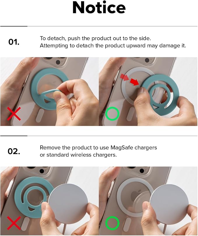 Ringke Dual Magnetic Silicone Ring [Compatible with MagSafe] Phone Grip, Dual-Sided Powerful Magnet, Lightweight (0.04 lb) & Super Slim (0.13 in) Soft Holder for iPhone, Galaxy, Pixel - White