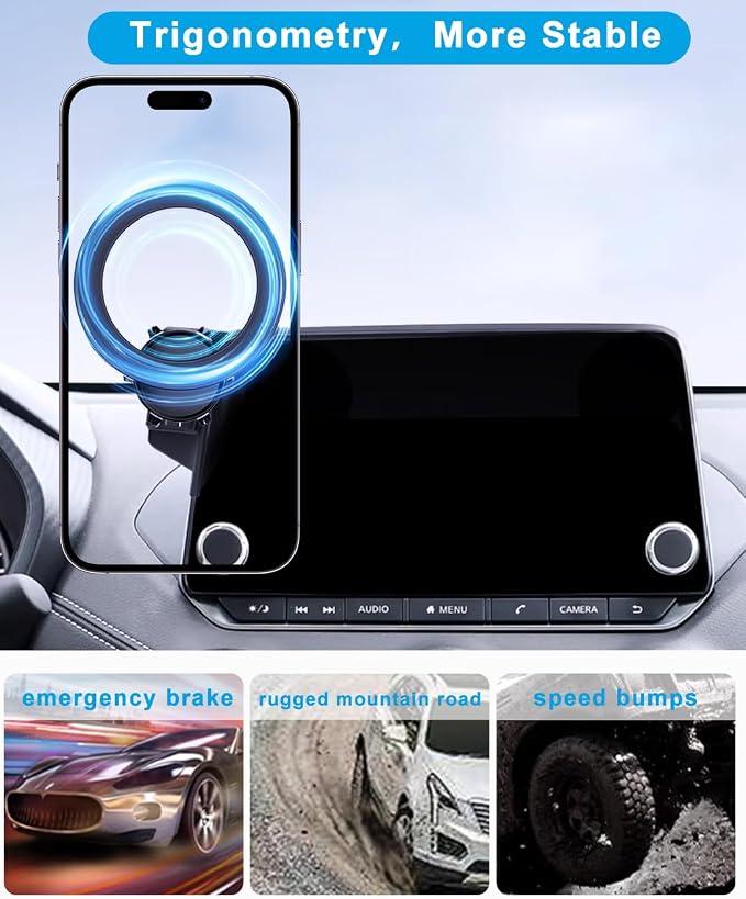 Magnetic Car Phone Holder Accessories for Nissan Altima SR SV 2019-2024 2025/Sentra SR SV 2020-2024 2025/Rogue S SV 2021-2024 2025 Dash Mount Cell Phone Holder for Most Smartphones(For 8inch Screen)