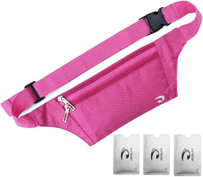 Naoki Outdoor Sports Running & Jogging & Travel Waterproof Utralthin Waist Pack/Bag Runner Belt (Rosered)