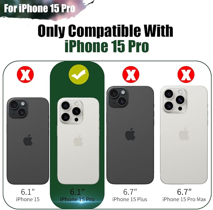 Sitong Battery Case for iPhone 15 Pro, 5000mAh Rechargeable Extended Battery Charging/Charger Case, Add 100% Extra Juice (6.1 inch) Black