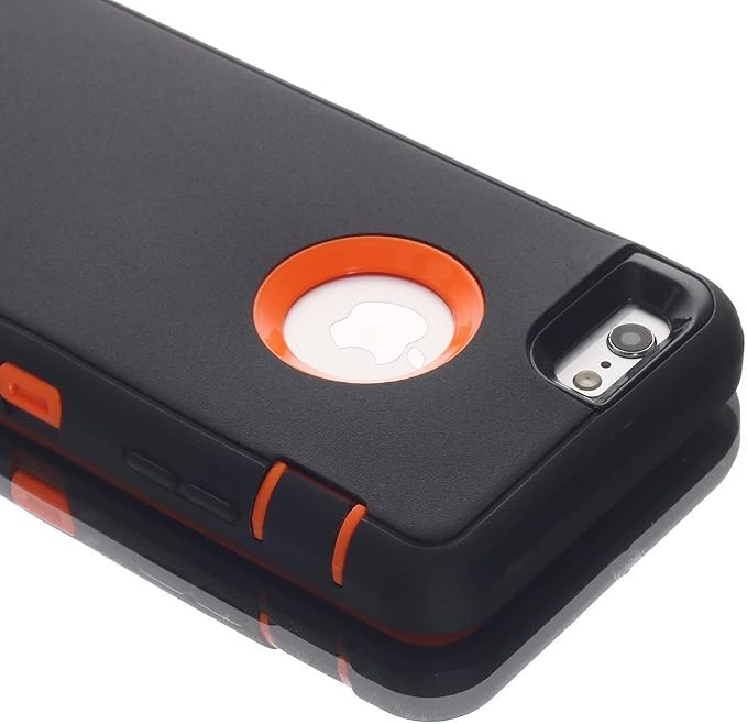 AICase iPhone 8 Plus/7 Plus Case, Heavy Duty Tough 3 in 1 Rugged Shockproof Water-Resistance Cover (Orange/Black)