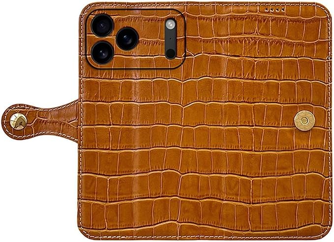 Genuine Leather Case for iPhone 17/17 Pro/17 Air/17 Pro Max, Crocodile Pattern Wallet Flip Cover with Card Holder Kickstand Case,17pro max,Red