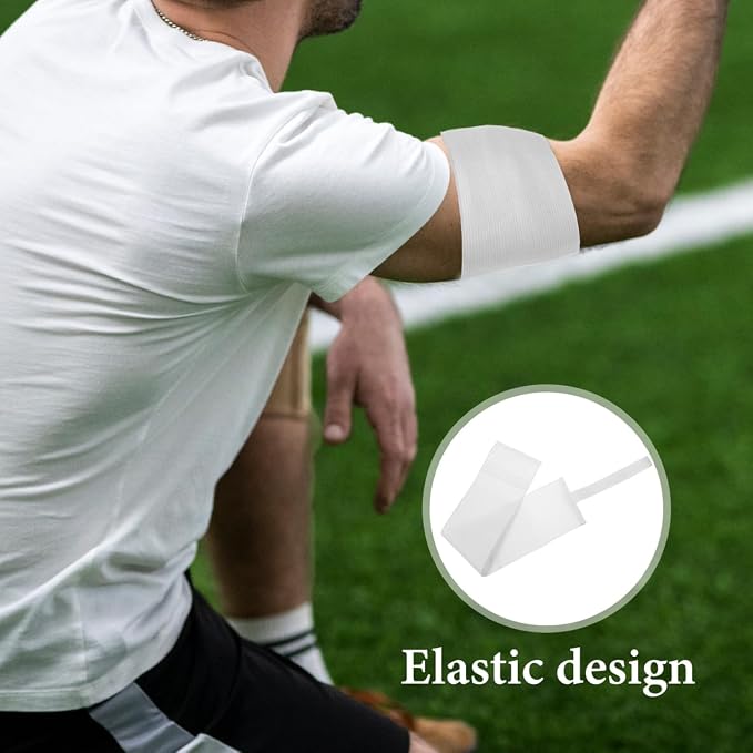 Toddmomy Adjustable Football Captain Armband 4-Pack Elastic Blank Soccer Sports Bands for Team Players Portable Wear-Resistant Sleeve for Basketball and Football