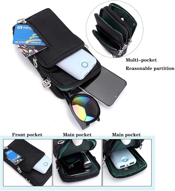 MINTEGRA Crossbody Phone Purse Nylon Shoulder Pouch Walking Wallet Wristlet Sport Armband