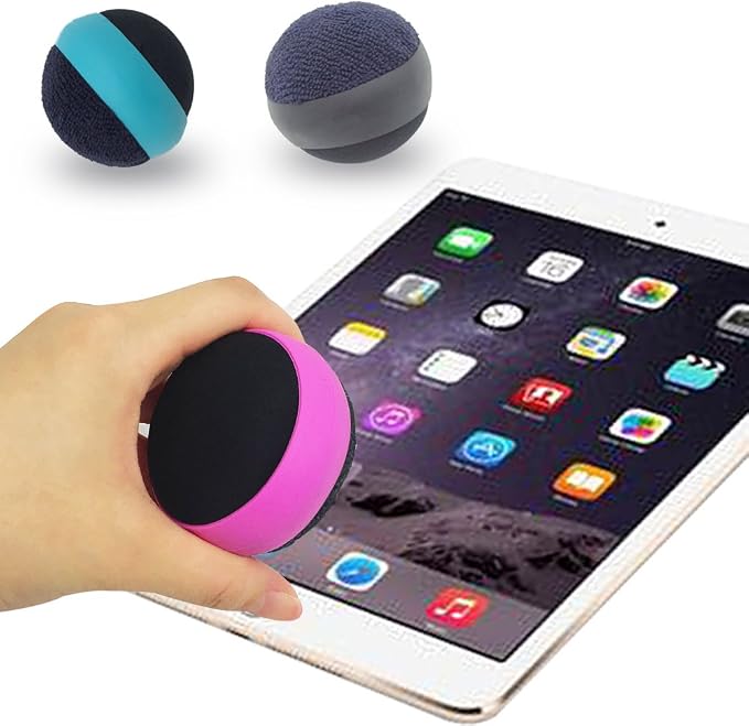 Cleaning Ball, Dual Action Microfiber Cloth, for Touch Screen Smart Phones/Tablets/Laptops, Pack of 3